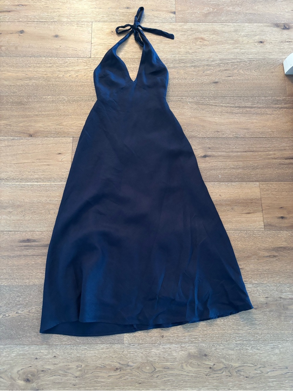 Ten by Aritzia Halter V-Neck Maxi Dress in Navy Blue